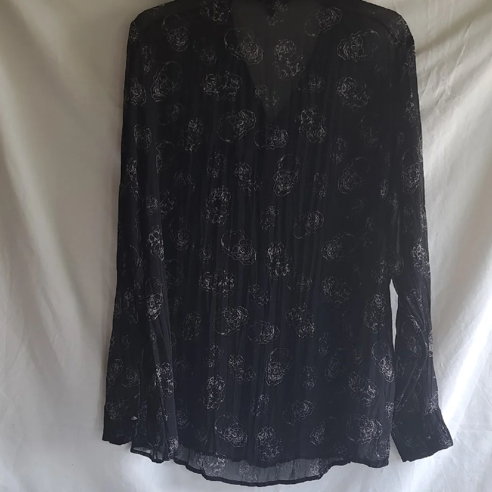 Black Sheer Women's Blouse - Picture 4 of 8